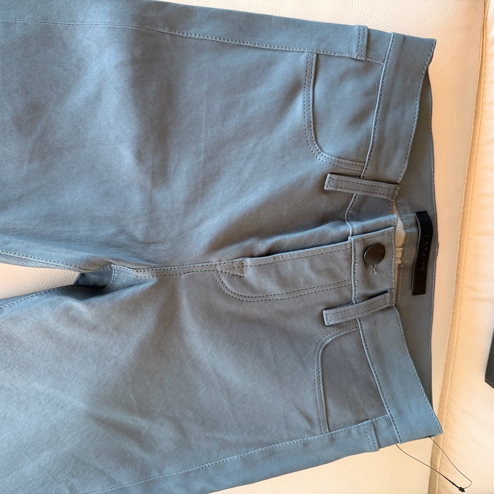 New J Brand Blue gray stretch lamb leather Pants size xs - Picture 5 of 14